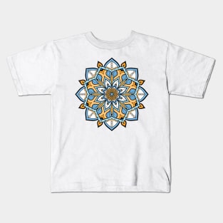 Blue and orange mandala Kids T-Shirt